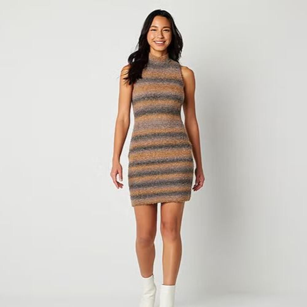 Brown Ombre Striped Sleeveless Dress Jason Bolden Layer Warm Chunky Stretch 2XL
